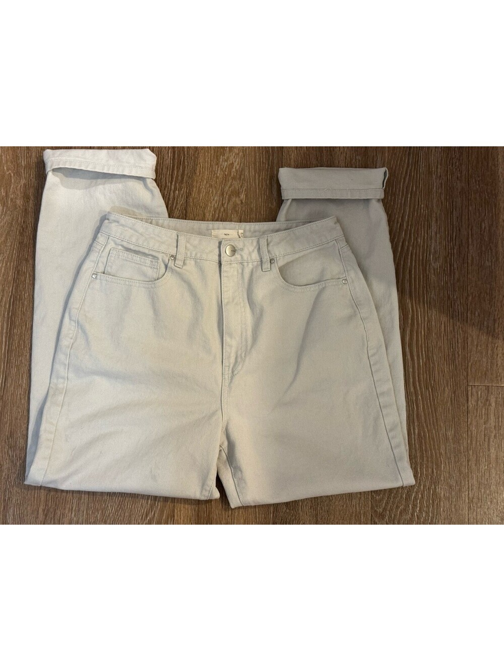 Urban Outfitters TGLA Jeans Womens 29 Light Gray Cuffed Denim Pants
